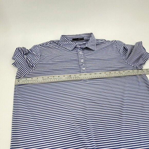 RLX Ralph Lauren Mens XL Blue White Micro Stripe Wicking Performance S/S‎ Polo - Picture 5 of 9